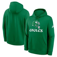 Men's Nike Kelly Green Philadelphia Eagles Rewind Club Pullover Hoodie
