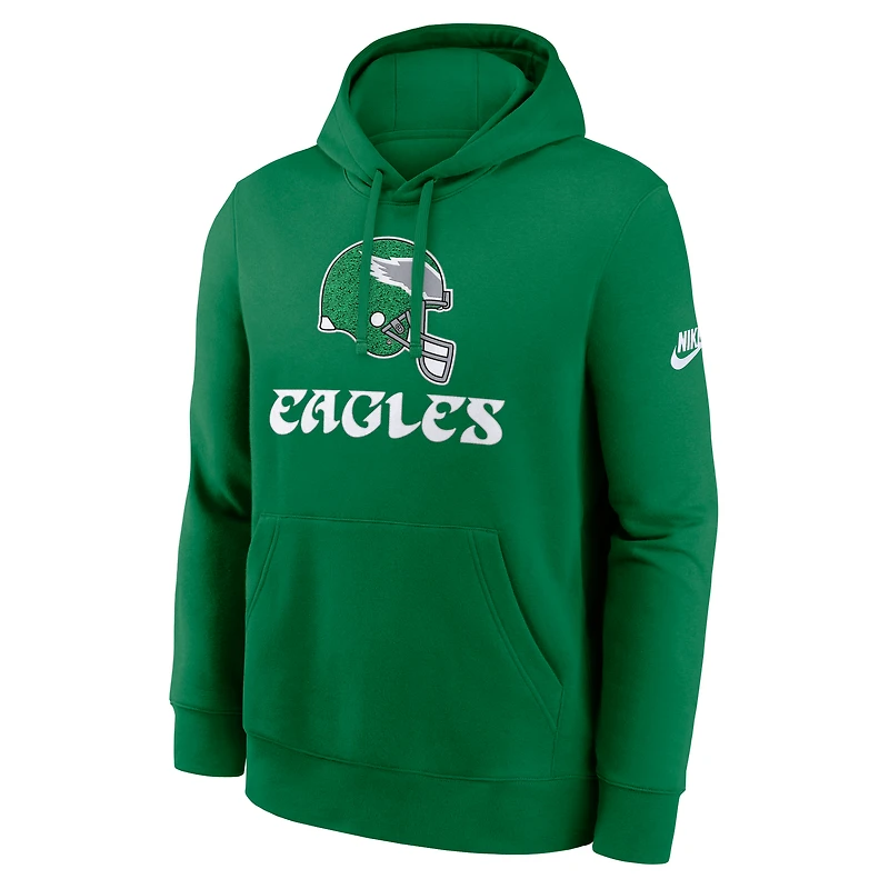 Men's Nike Kelly Green Philadelphia Eagles Rewind Club Pullover Hoodie