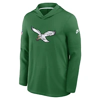 Men's Nike Kelly Green Philadelphia Eagles Sideline Dri-FIT Long Sleeve Hooded T-Shirt