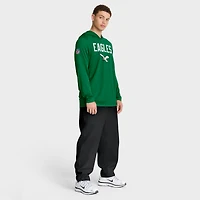 Men's Nike Kelly Green Philadelphia Eagles Sideline Pass Accuracy Dri-FIT Long Sleeve Hoodie T-Shirt