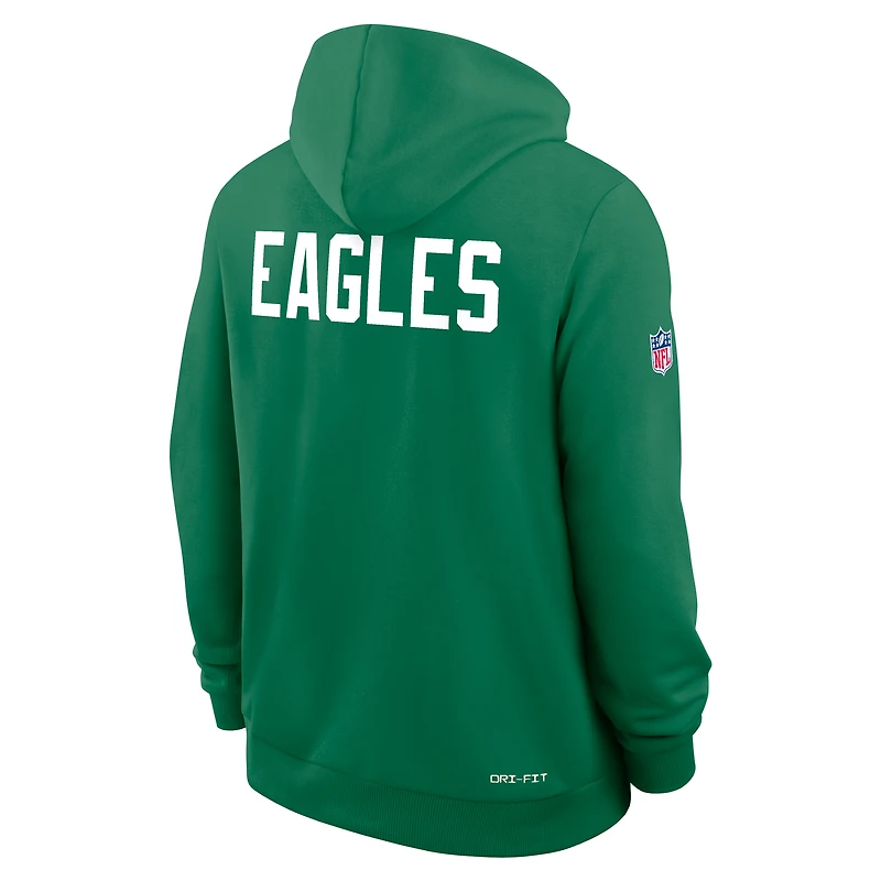 Sweat à capuche Nike Kelly Green Philadelphia Eagles Sideline Standard Issue Alt 2 Dri-FIT pour homme