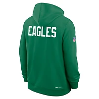 Sweat à capuche Nike Kelly Green Philadelphia Eagles Sideline Standard Issue Alt 2 Dri-FIT pour homme
