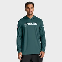 T-shirt à capuche manches longues Nike Philadelphia Eagles vert nuit pour homme, coupe grande et taille, Dri-FIT
