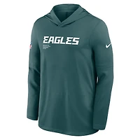 Men's Nike Midnight Green Philadelphia Eagles Big & Tall Sideline Dri-FIT Long Sleeve Hoodie T-Shirt
