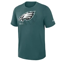 T-shirt Nike Dri-FIT vert nuit pour homme, motif Left End Run des Philadelphia Eagles