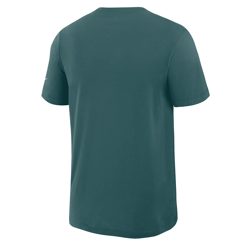 T-shirt Nike Dri-FIT vert nuit pour homme, motif Left End Run des Philadelphia Eagles