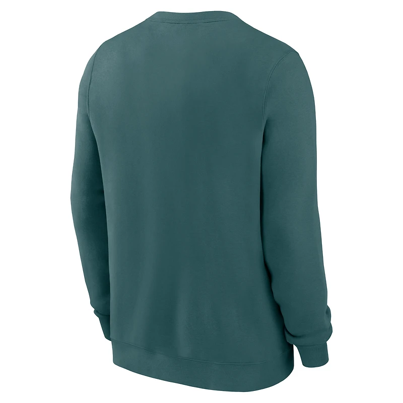 Sweat-shirt en molleton Nike Primetime Club pour homme, vert nuit, des Philadelphia Eagles