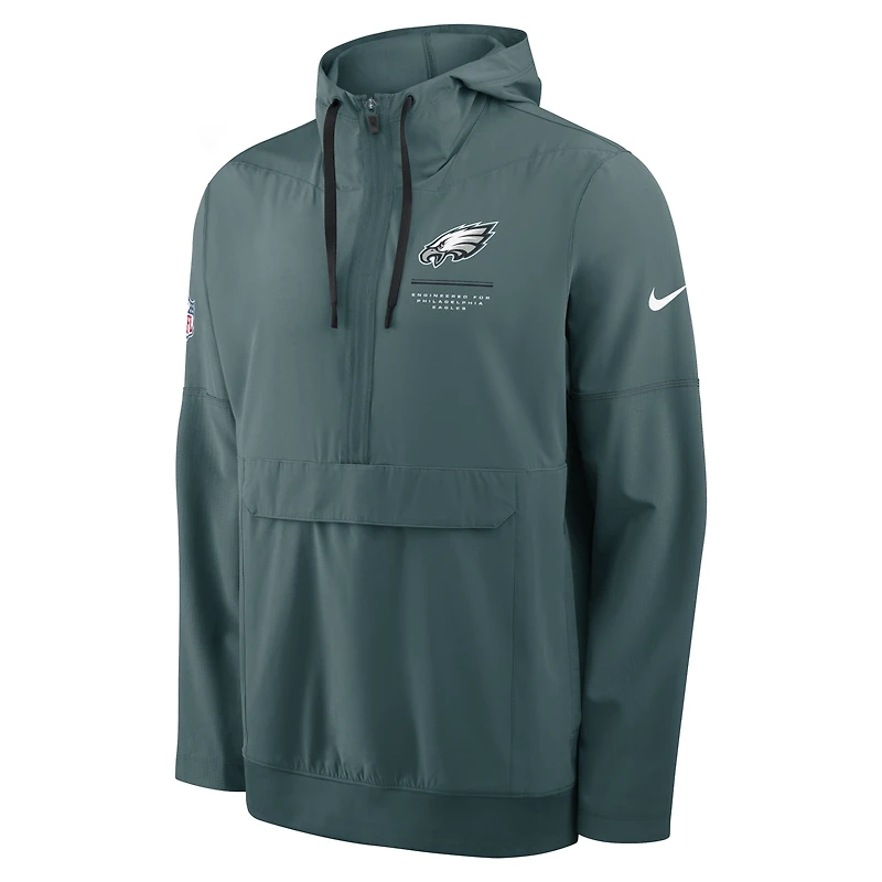 Veste anorak à demi-zip et capuche Nike vert nuit Philadelphia Eagles pour homme