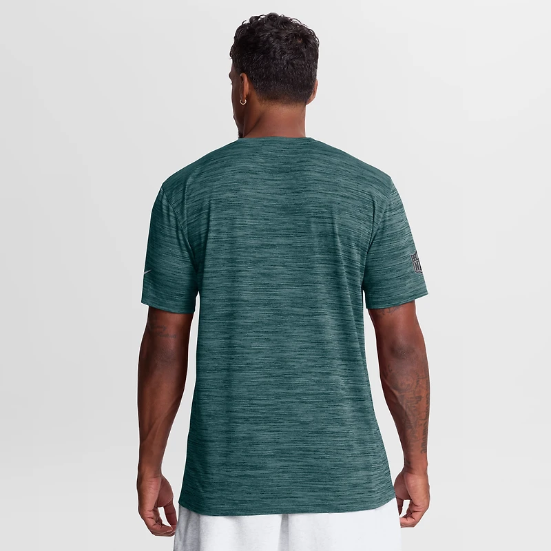 T-shirt Nike Midnight Green Philadelphia Eagles Sideline Double Covered Dri-FIT Velocity pour homme