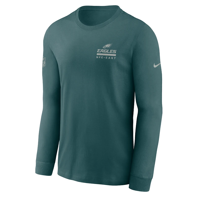 Men's Nike Midnight Green Philadelphia Eagles Sideline Dri-FIT Long Sleeve T-Shirt