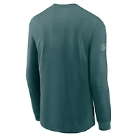 T-shirt Nike à manches longues Dri-FIT pour homme, vert nuit, Philadelphia Eagles