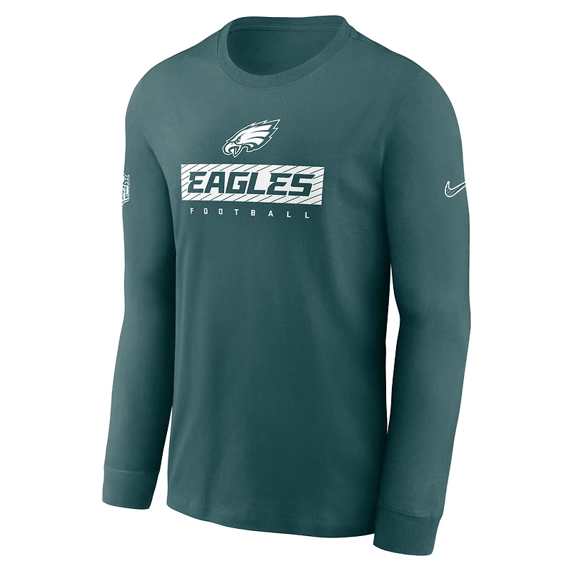 Men's Nike Midnight Green Philadelphia Eagles Sideline Performance Long Sleeve T-Shirt