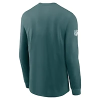 Men's Nike Midnight Green Philadelphia Eagles Sideline Performance Long Sleeve T-Shirt