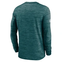 T-shirt Nike Performance à manches longues Sideline Velocity pour homme, vert nuit, Philadelphia Eagles
