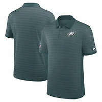 Polo Nike Dri-FIT vert nuit pour homme, motif rayures latérales des Philadelphia Eagles
