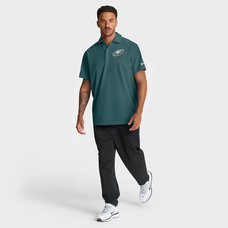 Polo tissé Nike Dri-FIT Sideline vert nuit pour homme des Philadelphia Eagles