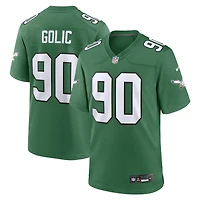 Men's Nike Mike Golic Kelly Green Philadelphia Eagles Retired Player Alternate Game Jersey