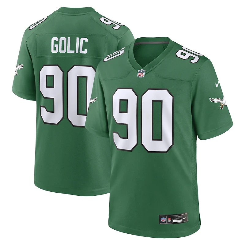 Men's Nike Mike Golic Kelly Green Philadelphia Eagles Retired Player Alternate Game Jersey