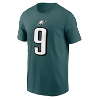 T-shirt Nike pour homme Nick Foles vert nuit des Eagles de Philadelphie, nom et numéro retirés