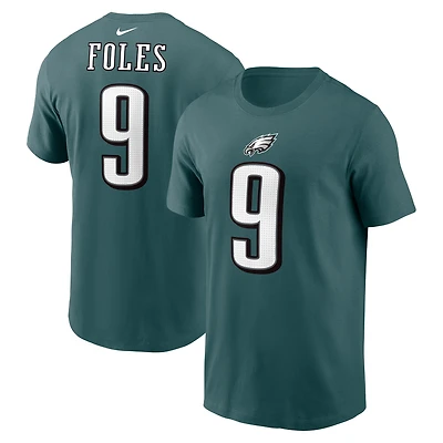 T-shirt Nike pour homme avec nom et numéro de joueur retraité des Philadelphia Eagles, vert nuit, Nick Foles