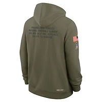 Sweat à capuche Nike Olive Philadelphia Eagles Big & Tall 2025 Salute to Service Sideline Dominant Force Dri-FIT pour homme