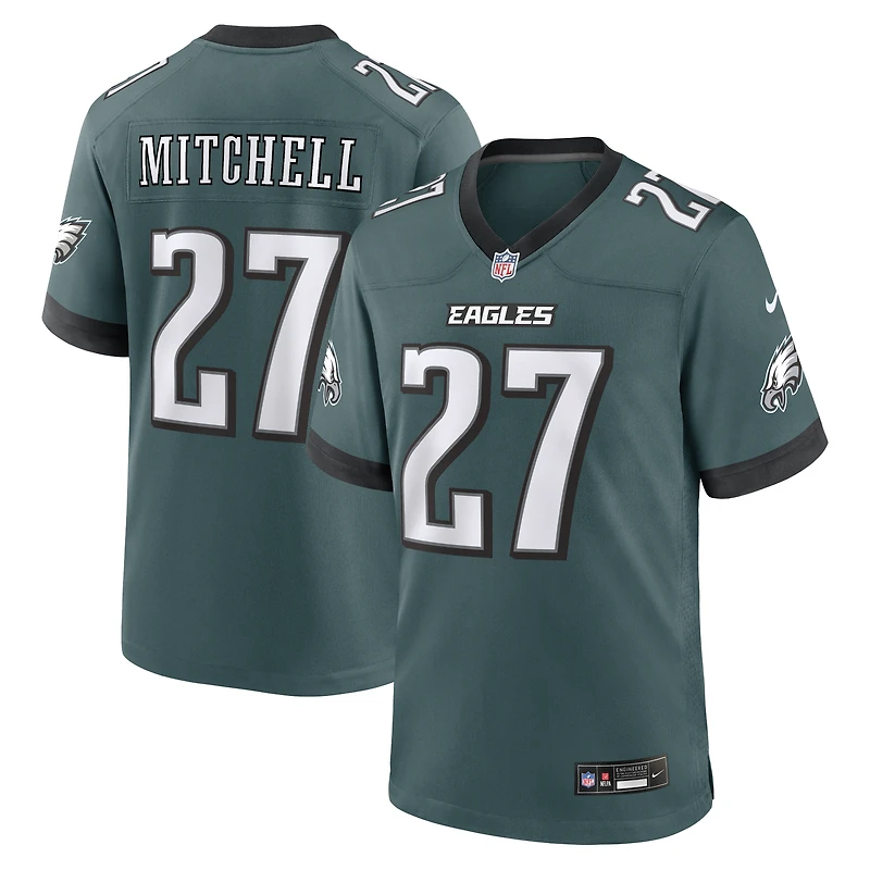 Maillot de match Nike Quinyon Mitchell vert nuit des Eagles Philadelphie pour homme