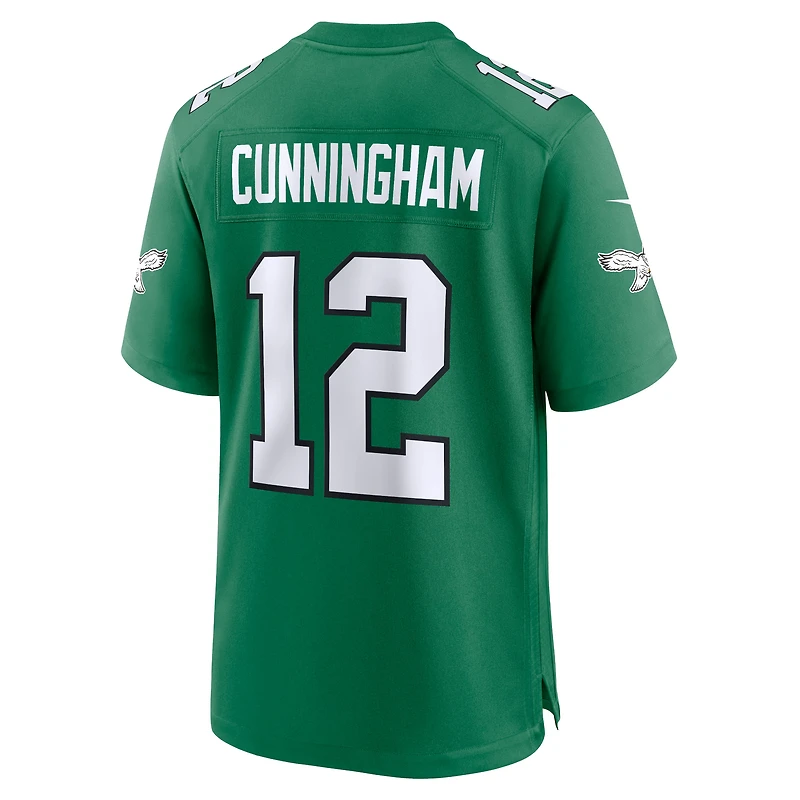 Maillot de match joueur retraité alternatif Nike Randall Cunningham Kelly Green Philadelphia Eagles pour homme