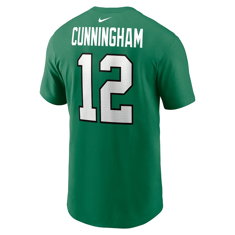 T-shirt Nike Randall Cunningham Kelly Green Philadelphia Eagles pour homme avec nom et numéro de joueur retraité