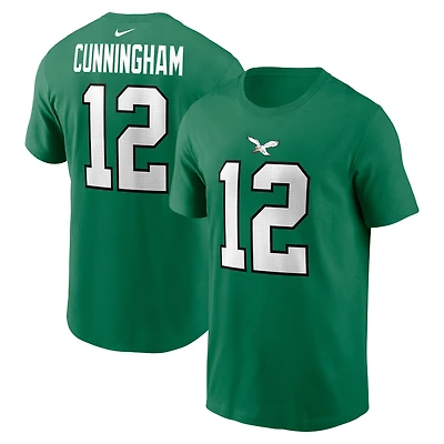 T-shirt Nike Randall Cunningham Kelly Green Philadelphia Eagles pour homme avec nom et numéro de joueur retraité