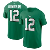 T-shirt Nike Randall Cunningham Kelly Green Philadelphia Eagles pour homme avec nom et numéro de joueur retraité