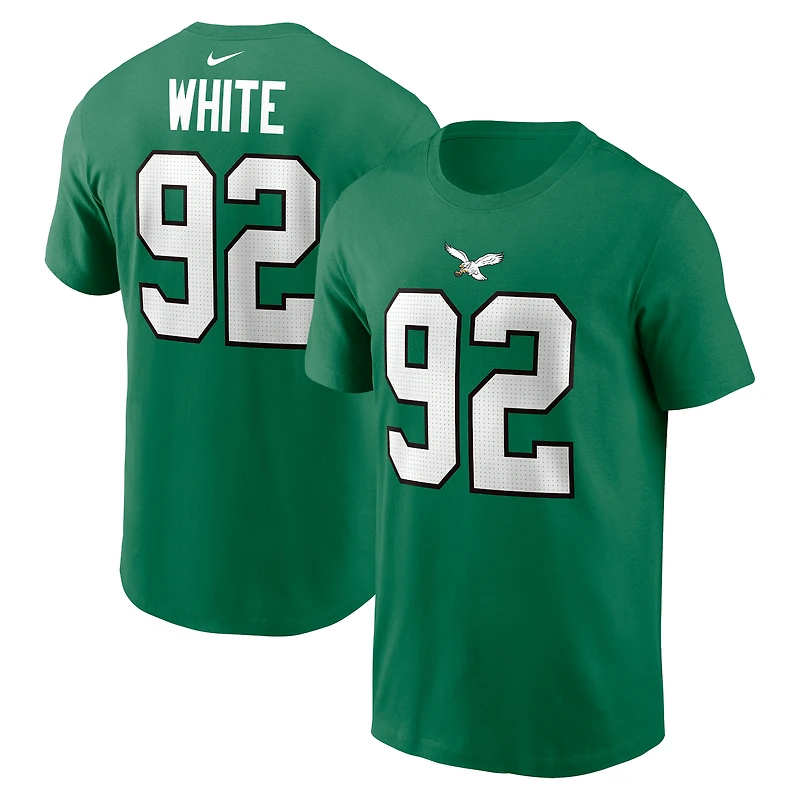 T-shirt Nike pour homme, Reggie White Kelly Green Philadelphia Eagles, nom et numéro retirés
