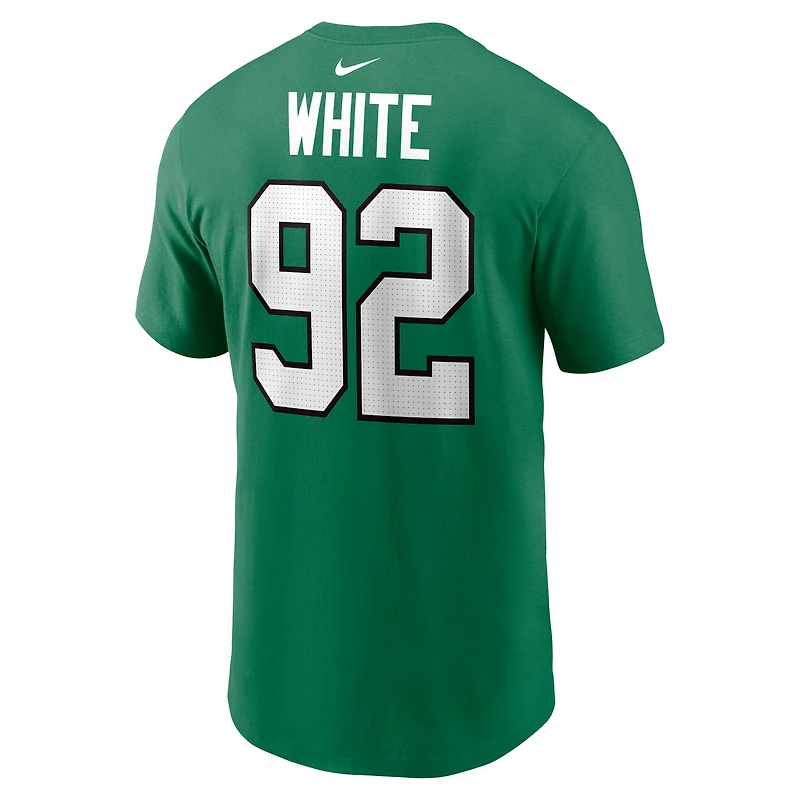 T-shirt avec nom et numéro du joueur retraité Nike Reggie White Kelly Green des Philadelphia Eagles pour hommes