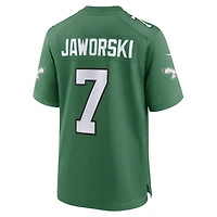Maillot de match alternatif Nike Ron Jaworski Kelly Green pour homme, joueur retraité des Philadelphia Eagles