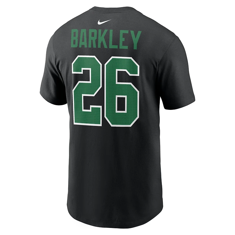 T-shirt Nike Saquon Barkley noir Philadelphia Eagles Carbon avec nom et numéro pour homme