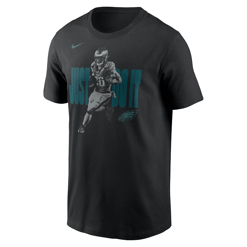 T-shirt Nike pour homme Saquon Barkley noir Philadelphia Eagles « Just Do It »