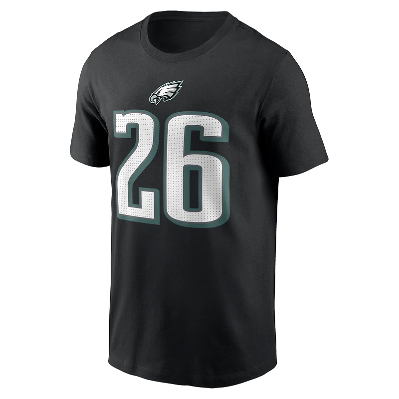 Men's Nike Saquon Barkley Black Philadelphia Eagles Player Name & Number T-Shirt