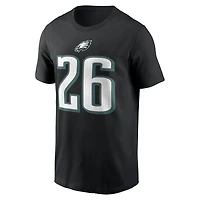 Men's Nike Saquon Barkley Black Philadelphia Eagles Player Name & Number T-Shirt