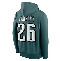 Men's Nike Saquon Barkley Green Philadelphia Eagles Player Name & Number Therma Hoodie