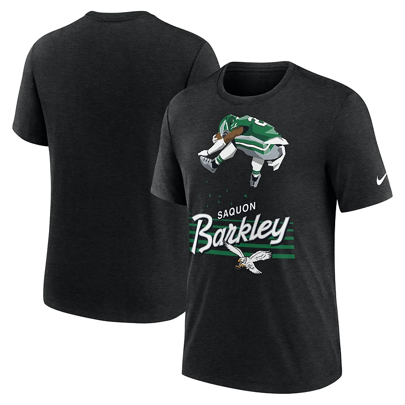 Men's Nike Saquon Barkley Heather Black Philadelphia Eagles Player Graphic T-Shirt