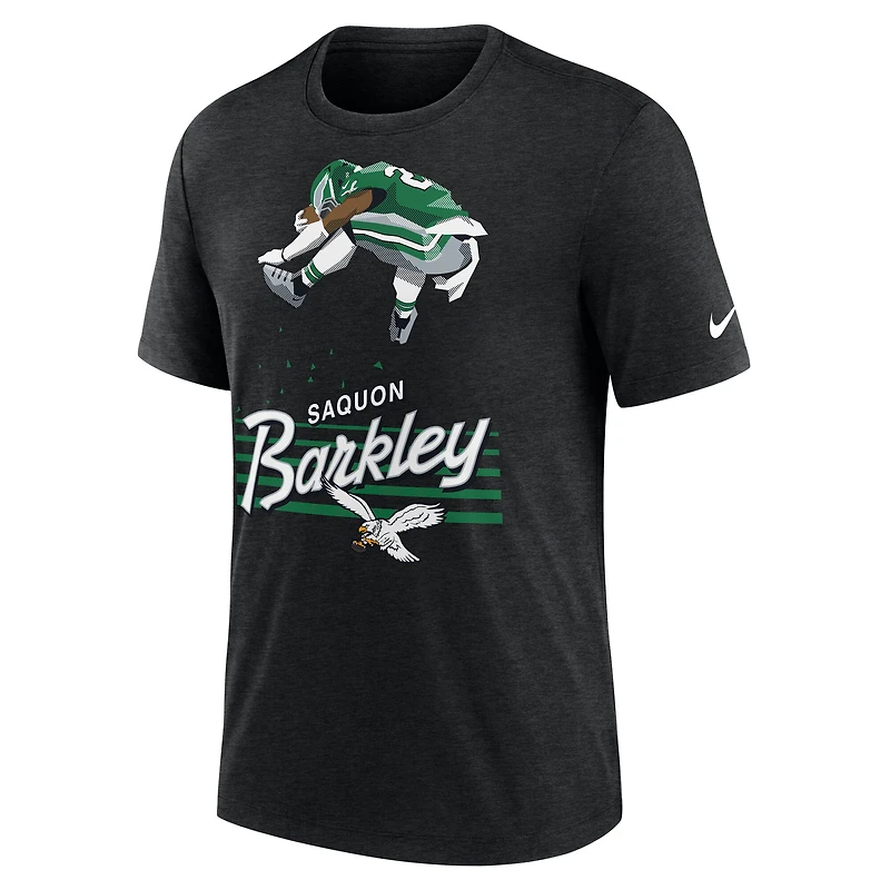 Men's Nike Saquon Barkley Heather Black Philadelphia Eagles Player Graphic T-Shirt