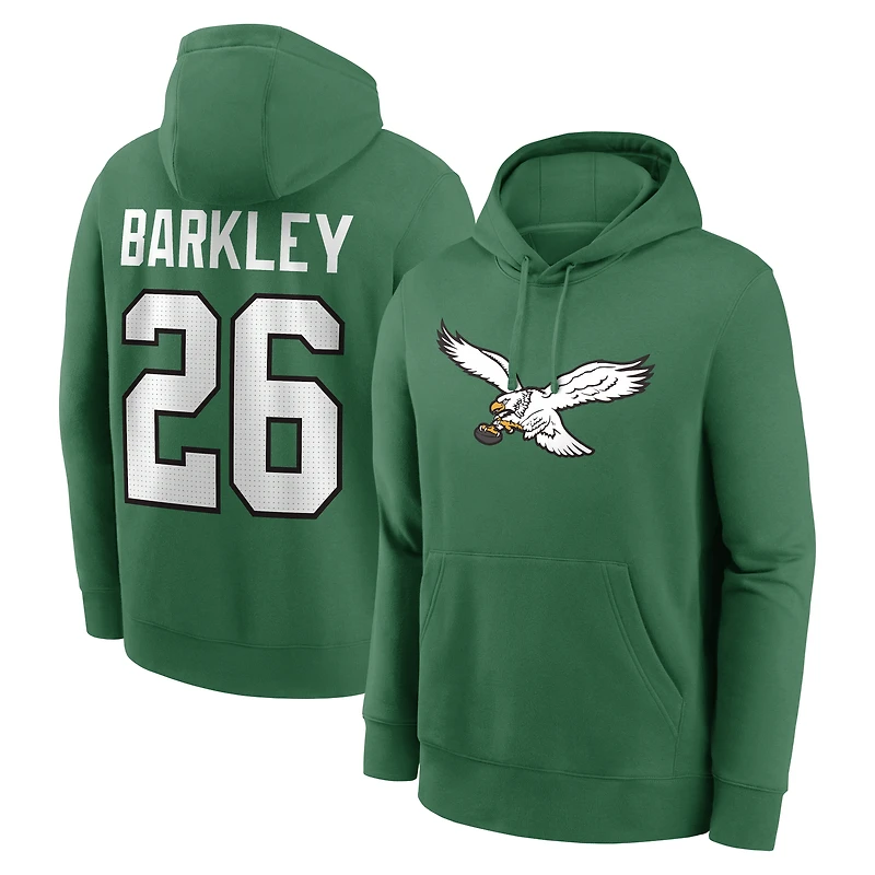 Sweat à capuche Nike Saquon Barkley vert Kelly Eagles de Philadelphie pour homme