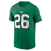 T-shirt avec nom et numéro de joueur Nike Saquon Barkley Kelly Green Philadelphia Eagles pour homme