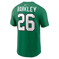 T-shirt avec nom et numéro de joueur Nike Saquon Barkley Kelly Green Philadelphia Eagles pour homme