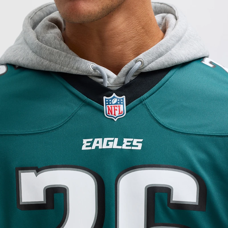 Maillot de joueur match Nike Saquon Barkley vert minuit pour hommes des Eagles Philadelphie