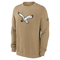 Sweat-shirt Nike Tan Philadelphia Eagles Swing Pass Rewind Club pour homme