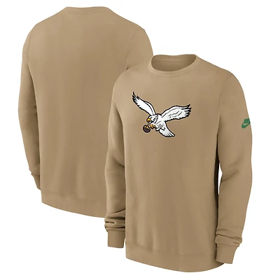 Sweat-shirt Nike Tan Philadelphia Eagles Swing Pass Rewind Club pour homme