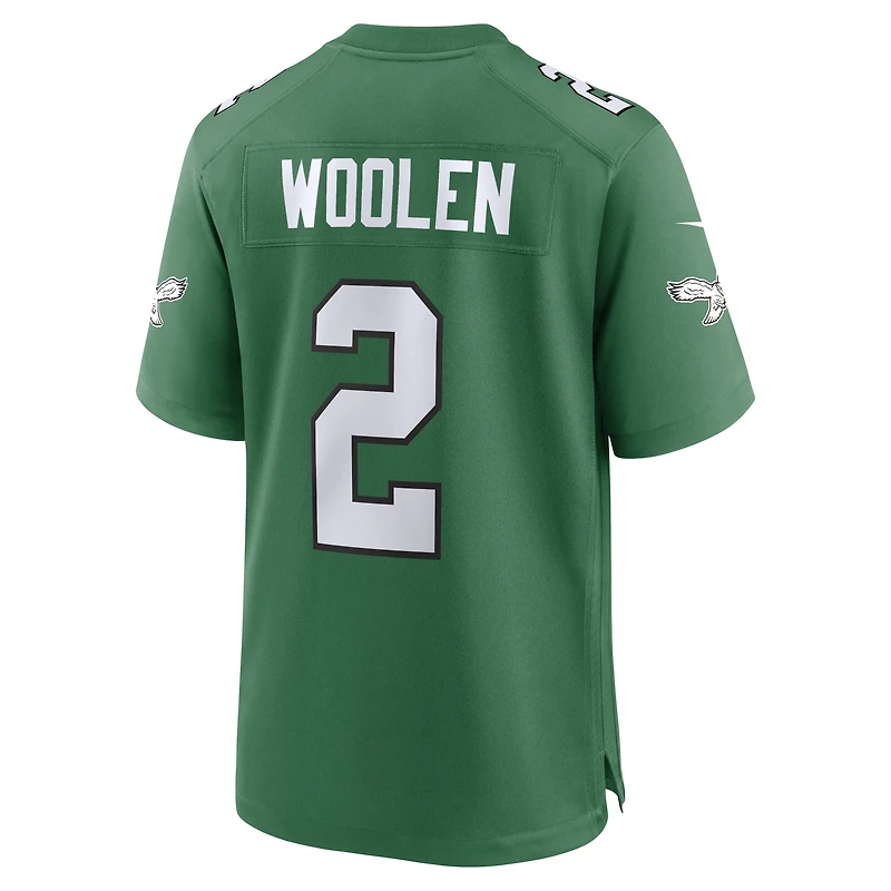 Men's Nike Tariq Woolen Kelly Green Philadelphia Eagles Alternate Game Jersey