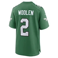 Men's Nike Tariq Woolen  Kelly Green Philadelphia Eagles Alternate Game Jersey