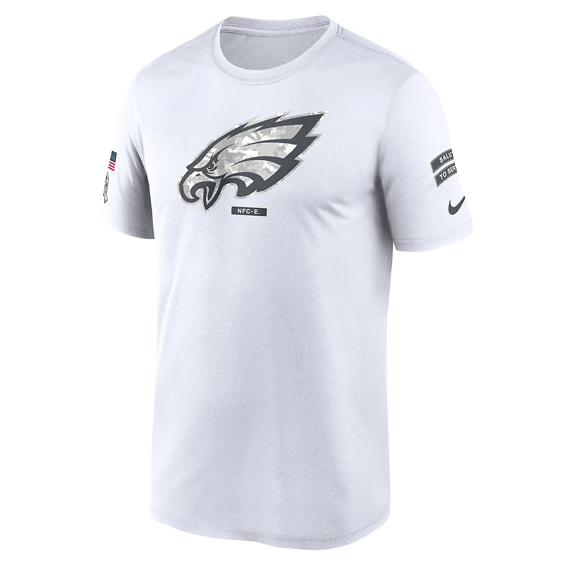 Men's Nike White Philadelphia Eagles 2024 Salute To Service Legend Performance T-Shirt