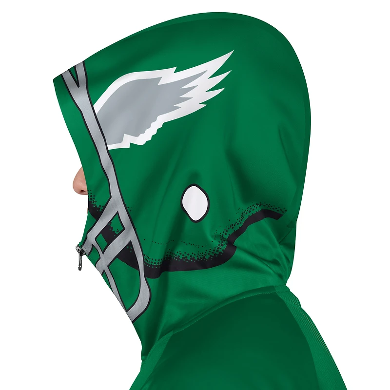 Men's Pro Player Kelly Green/Black Philadelphia Eagles Retro Helmet Full-Zip Hooded Track Jacket